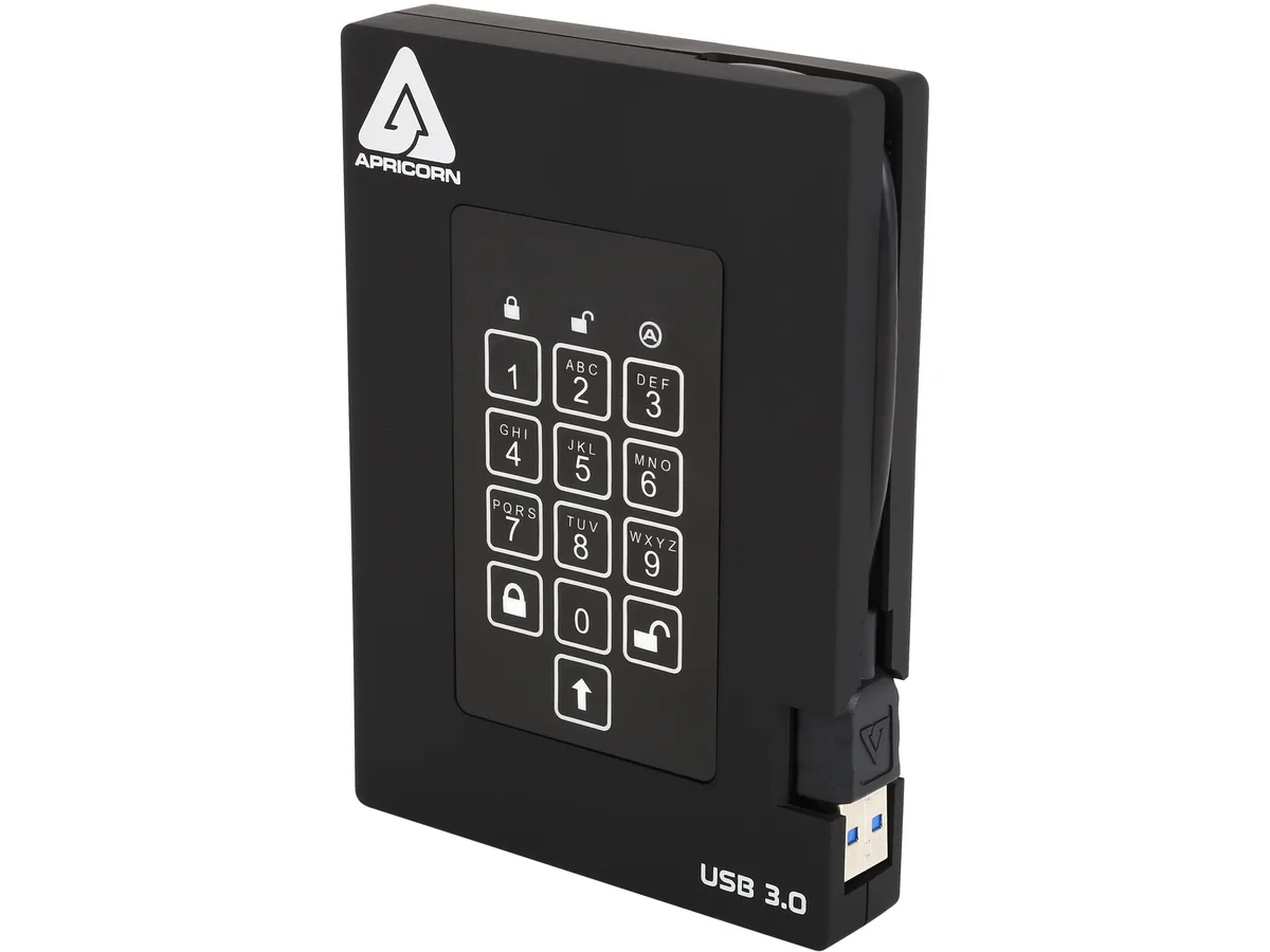 Apricorn Apricorn A25-3PL256-1000F 1TB USB 3.0 external hard drive — product photo