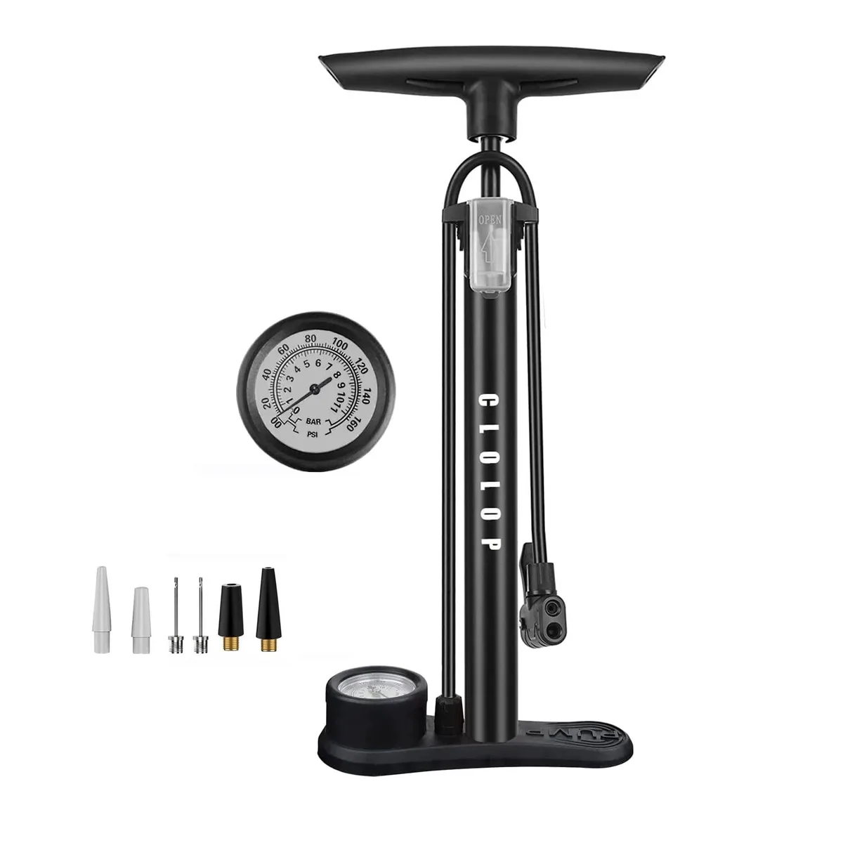  CLOLOP Ball Pump with Gauge 160psi 24 Accessories — product photo