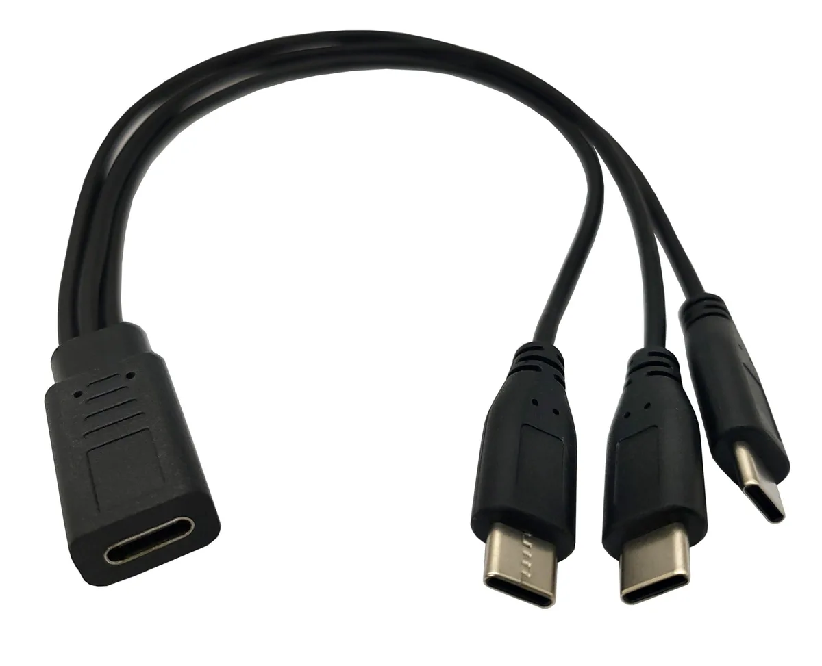 BUCIER BUCIER 1ft USB-C Female to 3× USB-C Male Splitter Charging Cable — product photo