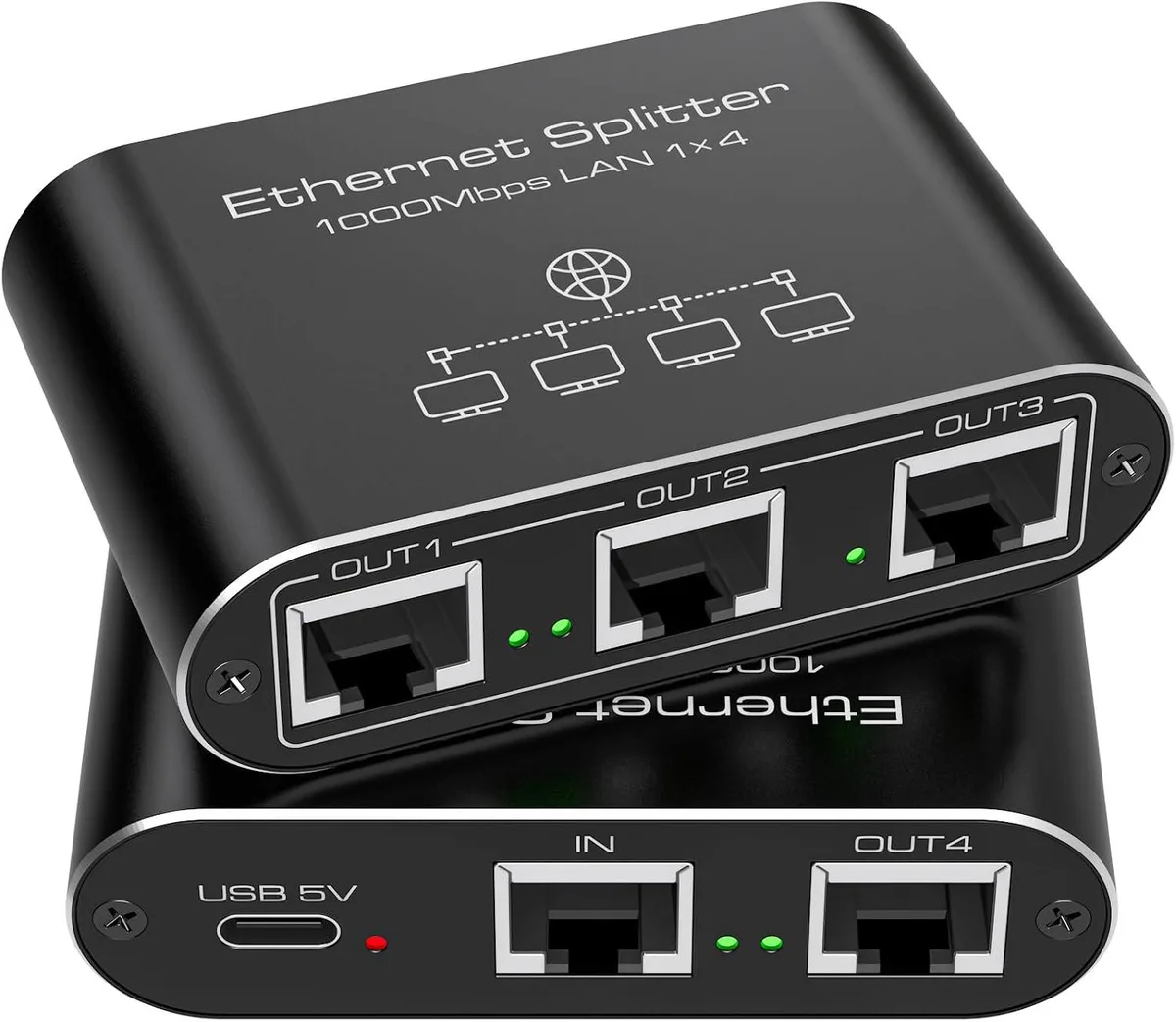 KINGARD KINGARD Ethernet Splitter 1 to 4 1000Mbps USB Powered — product photo