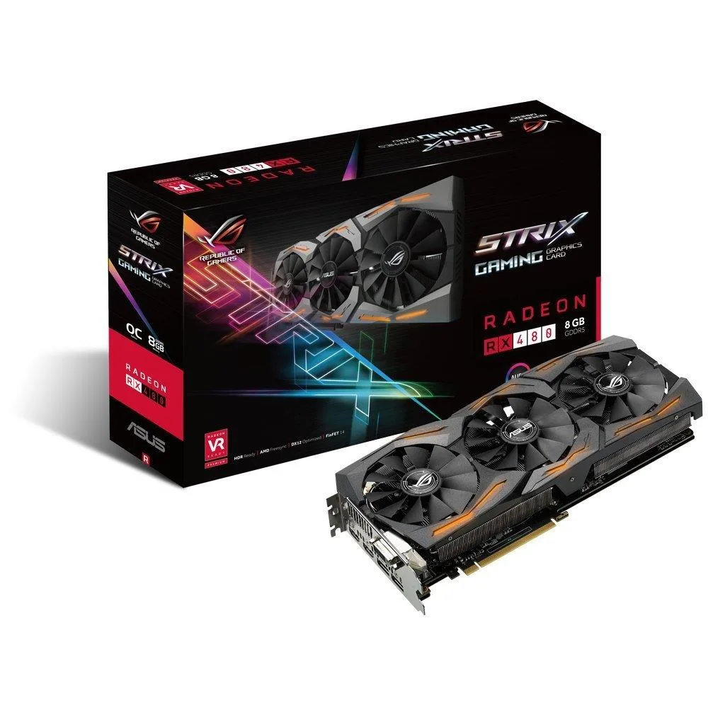 ASUS ASUS ROG Strix Radeon RX 480 8GB graphics card — product photo