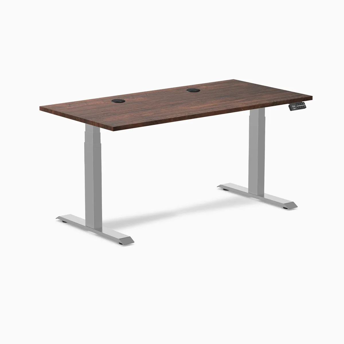 Desky Desky Dual Softwood Sit Stand Desk American Rustic Pine 60 x 30 inches Grey — product photo