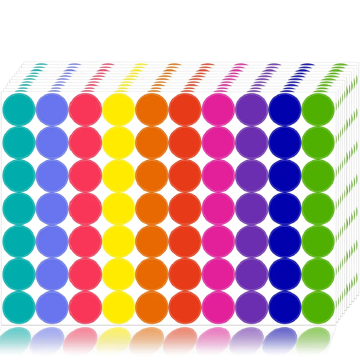  Dreecy 01 Colored Dot Stickers 1400 pcs 10 Color — product photo