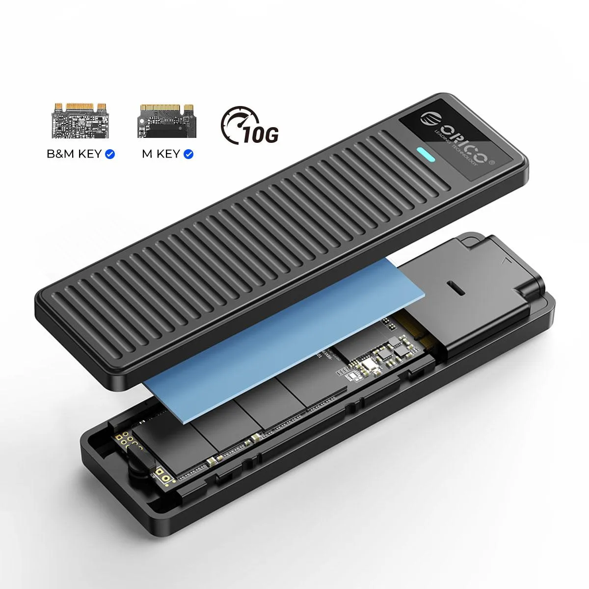 Orico Orico M.2 drive enclosure USB3.2 Gen2 10Gbps NVMe 5Gbps SATA — product photo