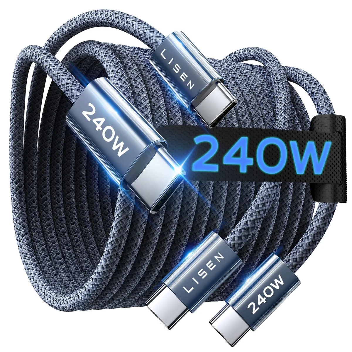 ViewSonic ViewSonic USB-C to USB-C Cable 240W 6.6ft Orange 2E334 — product photo
