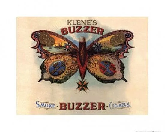Klene's Buzzer Cigars butterfly poster print 20 x 16 inches
