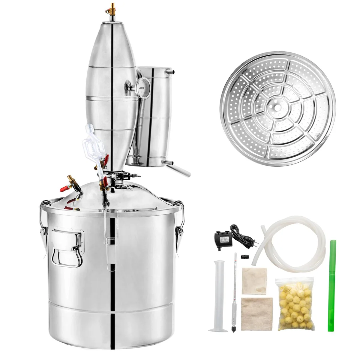 VEVOR VEVOR 70 L 18.5 Gal Alcohol Distiller 304 Stainless Steel Silver — product photo