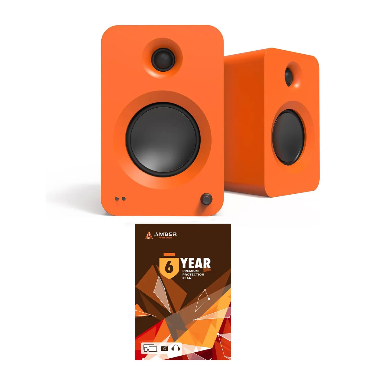 Kanto Kanto RENMO Matte Orange Bluetooth Bookshelf Speakers Pair — product photo
