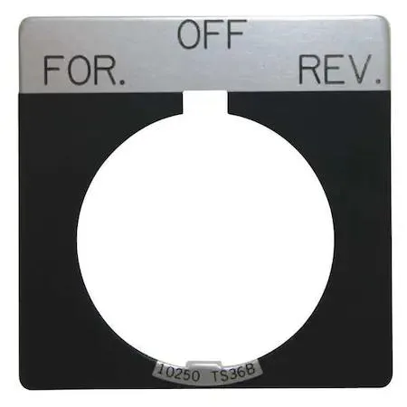 Eaton Eaton 10250TS50 Cutler-Hammer Legend Plate Square For Off Hand Black 30.5 mm — product photo