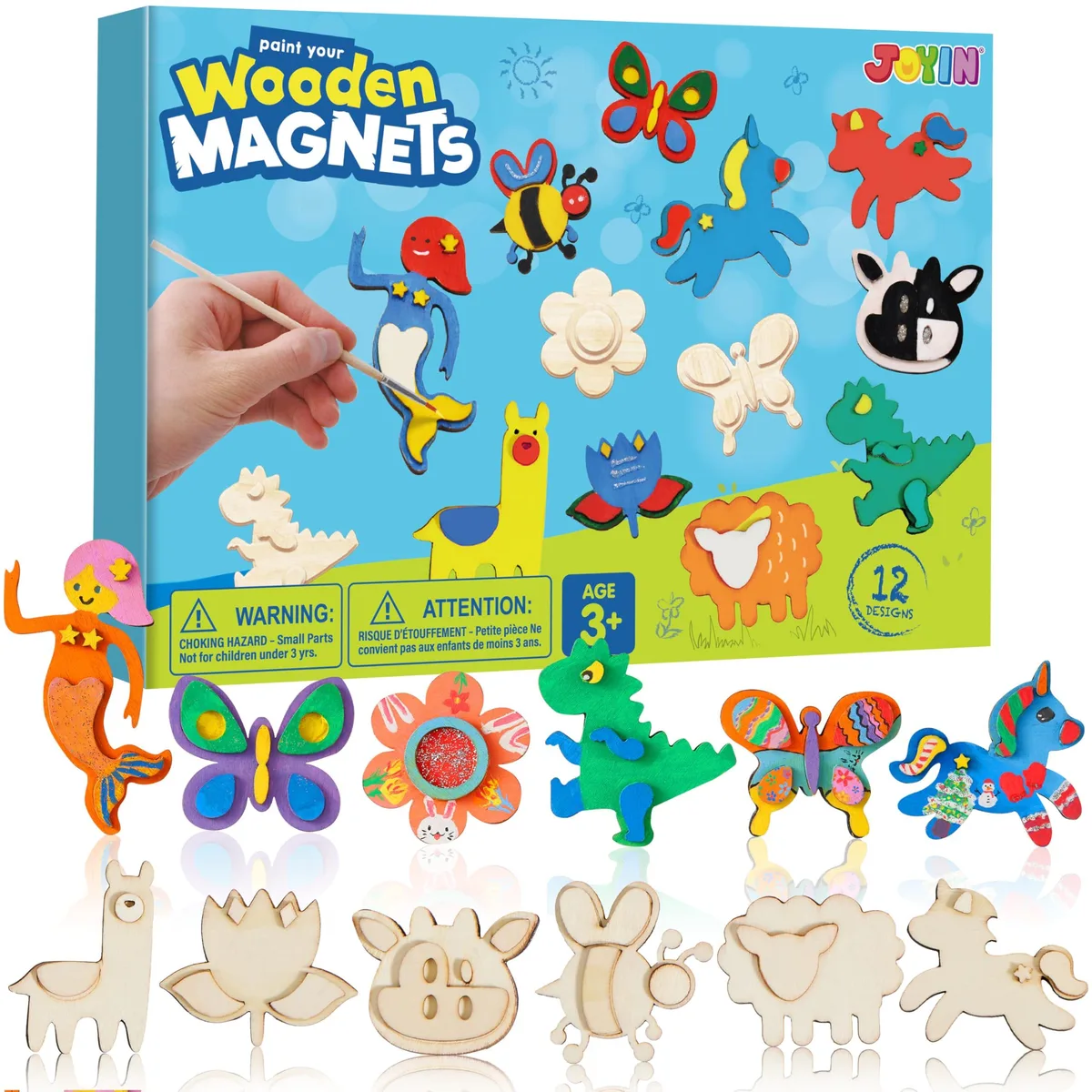  12 Wooden Magnet Painting Kit Multicolor 1.9 x 15.3 x 18.8 in — product photo