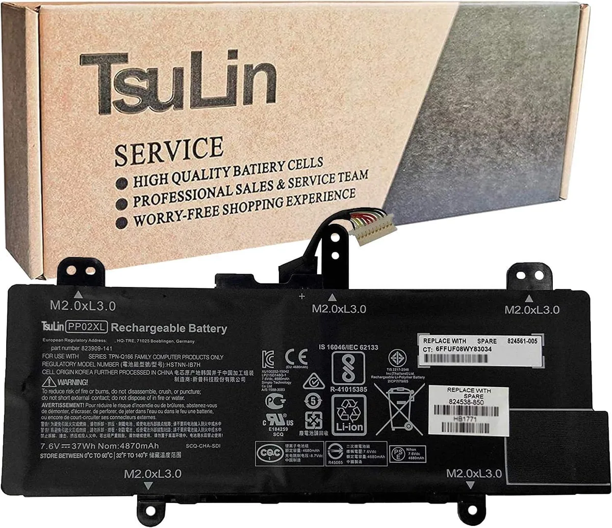 NShi NShi PP02XL laptop battery 7.6V 37Wh 4870mAh — product photo