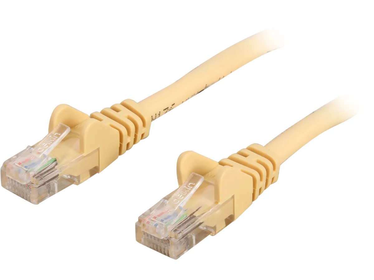 Belkin Belkin A3L791-03-YLW-S Cat 5E network ethernet cable 3 ft yellow — product photo