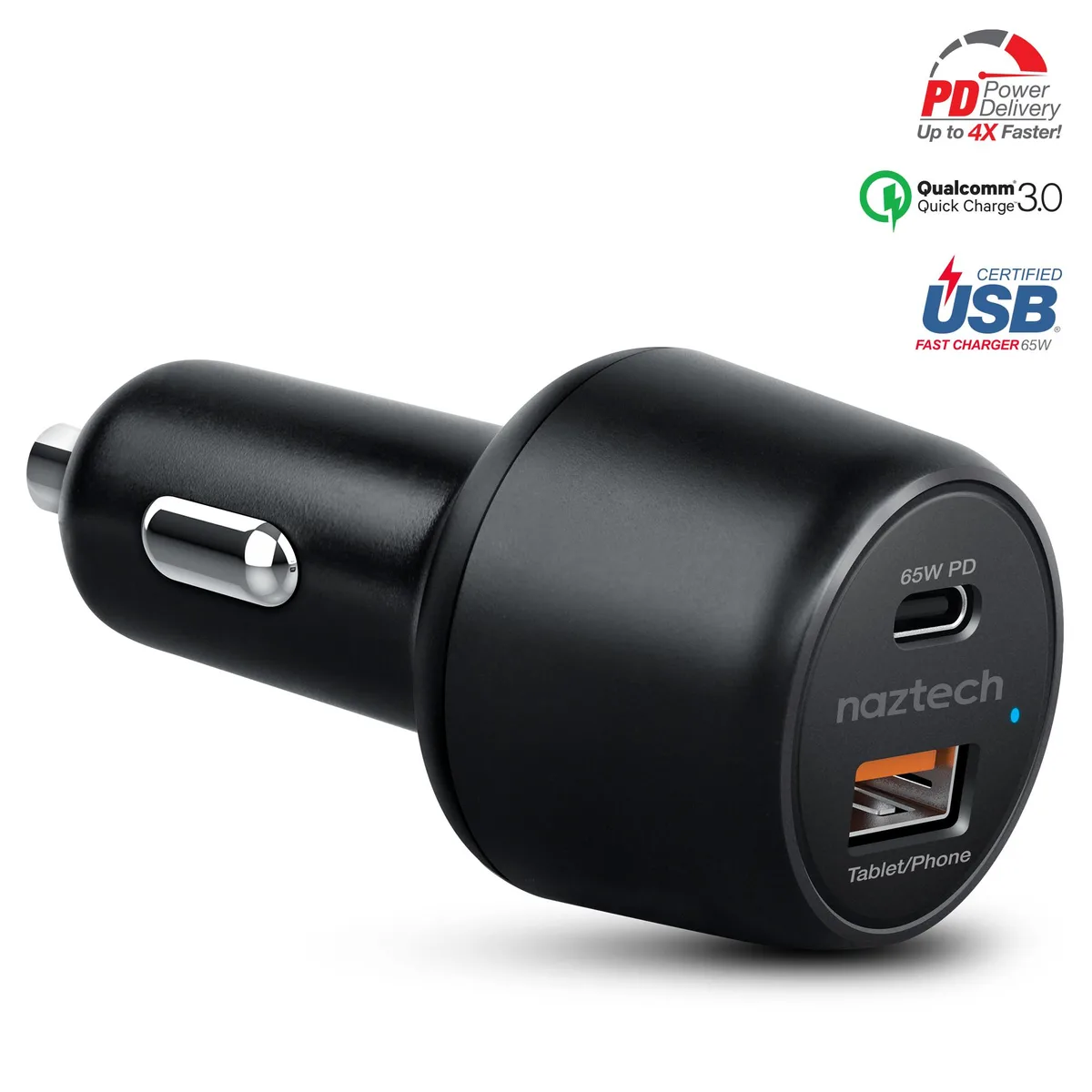 Naztech Naztech SpeedMax65 65W PD + QC 3.0 Car Charger — product photo