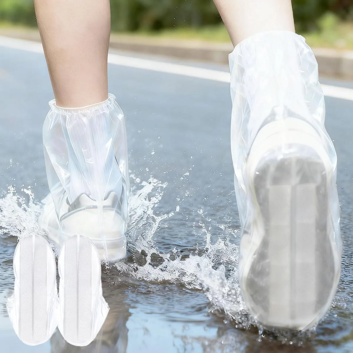  Shoe Covers Anti-Slip Reusable Waterproof 5 Pairs Medium Adult — product photo