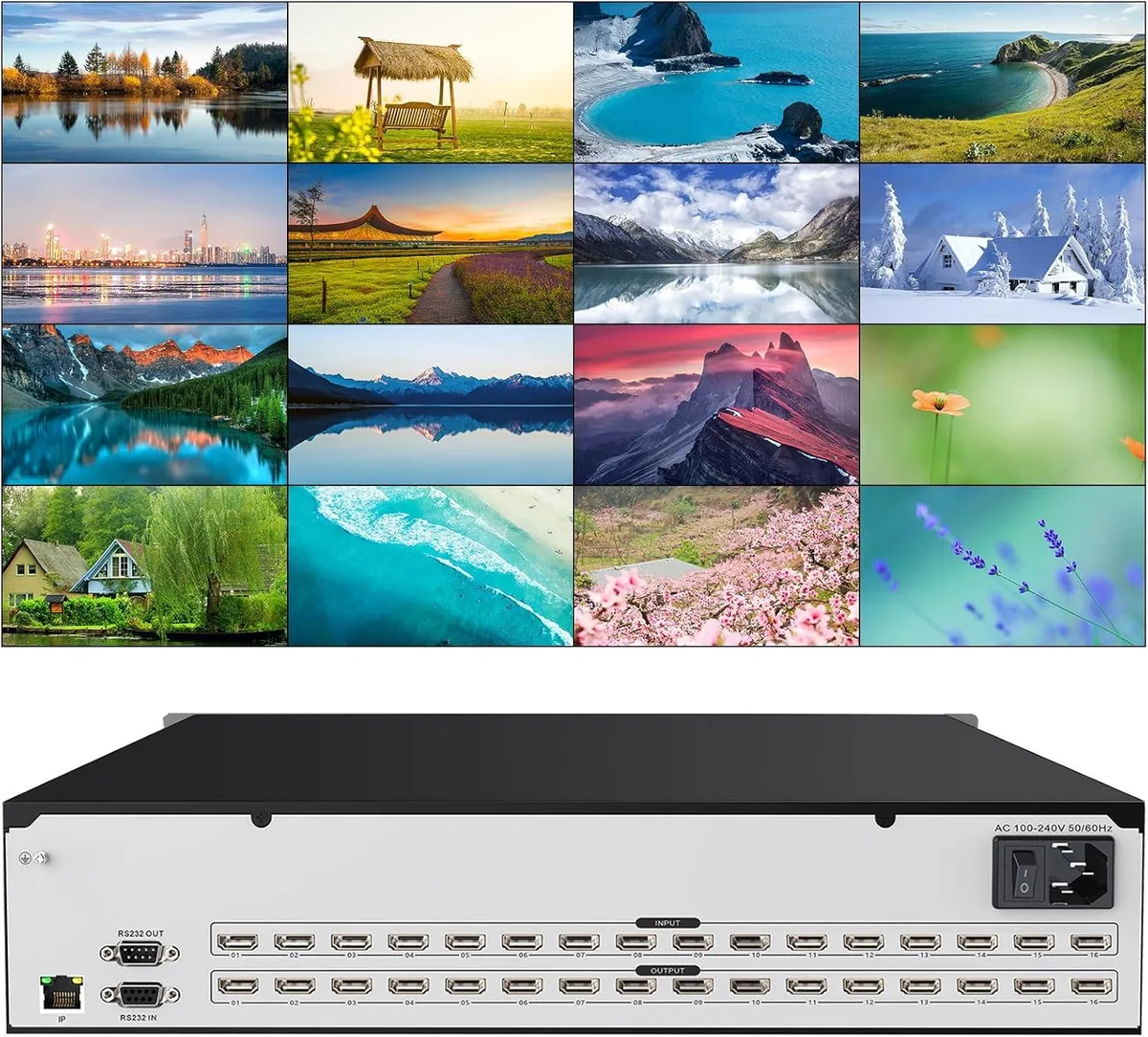 BFKK BFKK 16x16 HDMI Matrix Switch 4K@30Hz Web GUI RS232 Rack Mount — product photo