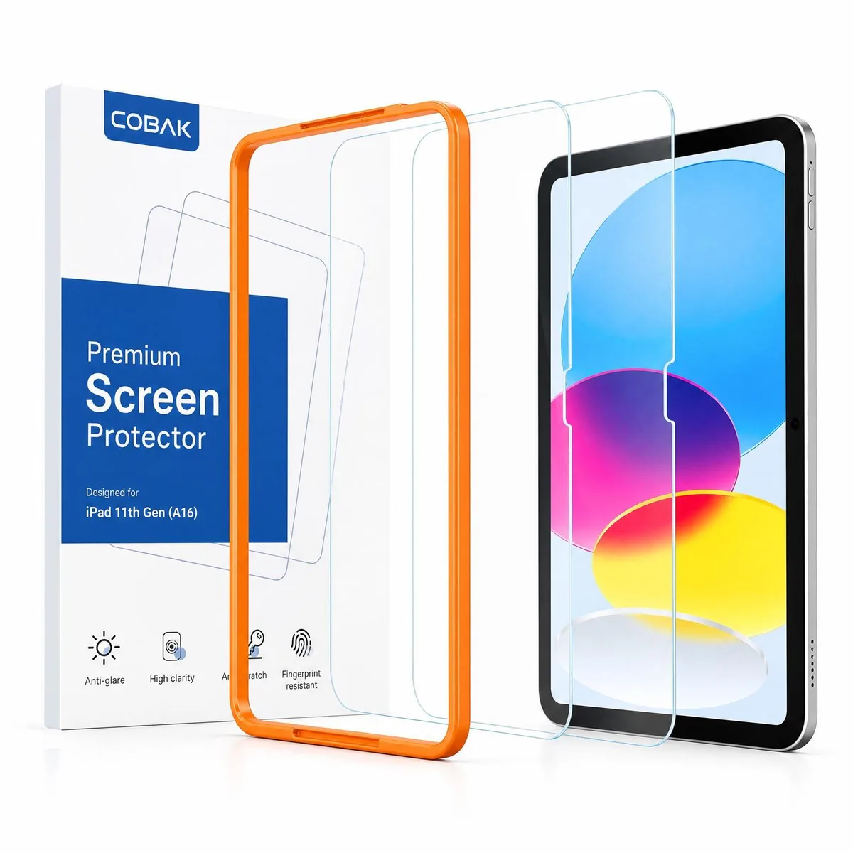  CoBak 2-Pack Tempered Glass Screen Protector for iPad 11th 11 Inch 2025 / 10th Gen 10.9 Inch 2022 — product photo