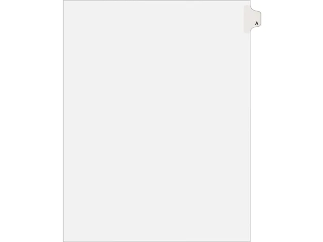 Avery Avery 1401 Legal Side Tab Dividers, One-Tab Title A, Letter, White, 25 Pack — product photo