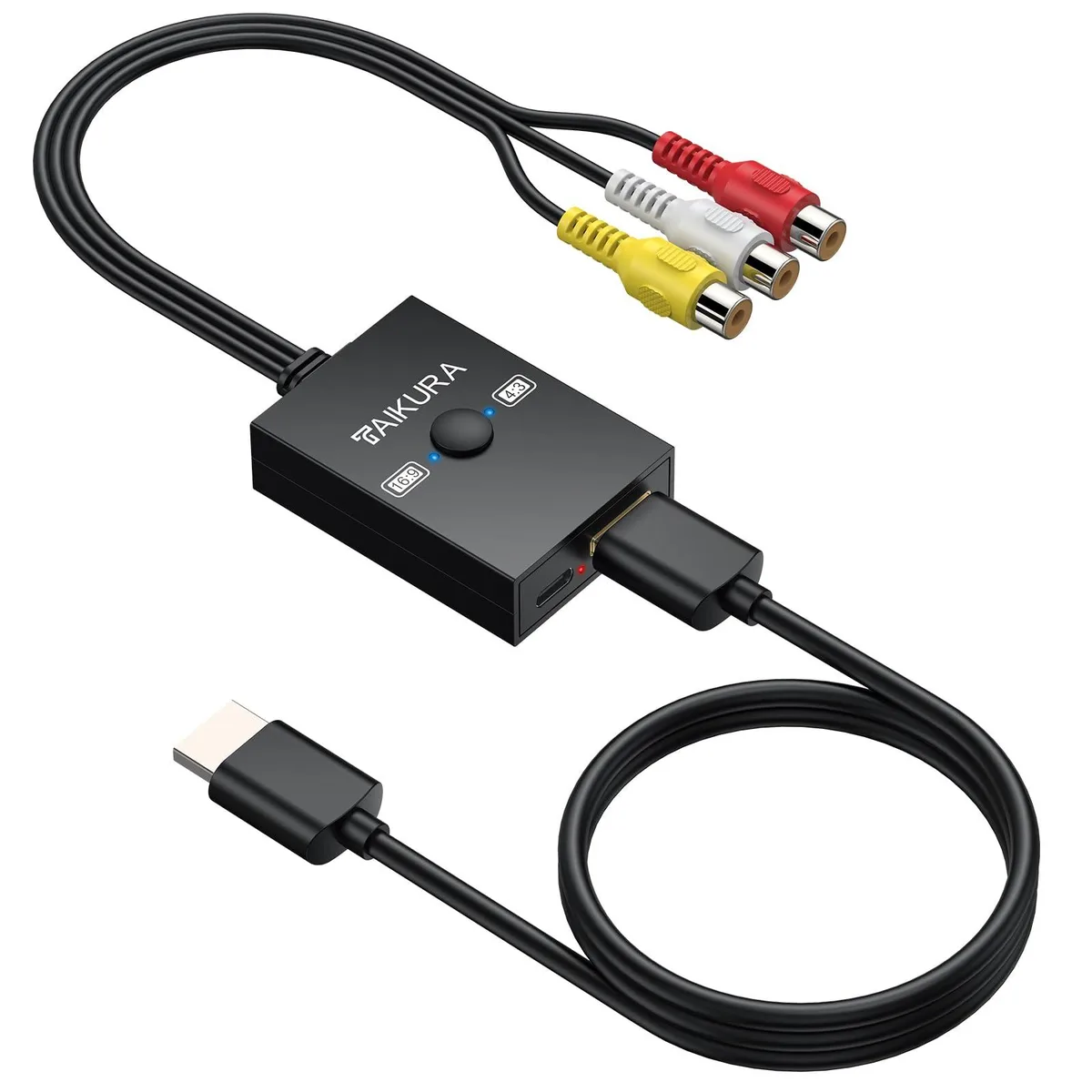  TAIKURA TKL050DES RCA to HDMI Converter 1080p 60Hz with 4:3/16:9 Switch — product photo