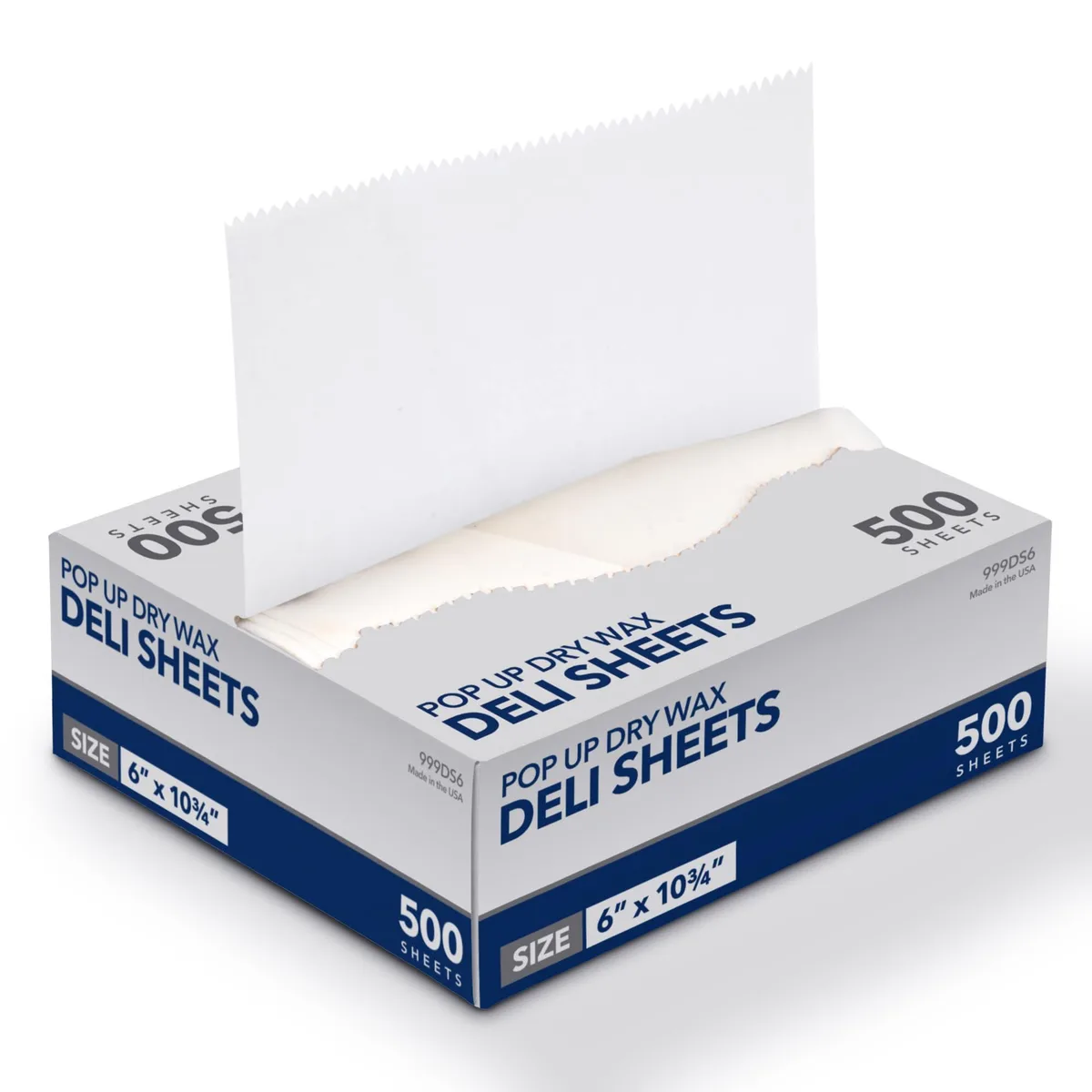  500 Pack Deli Paper 6" Pre-Cut Dry Wax Sheets — product photo