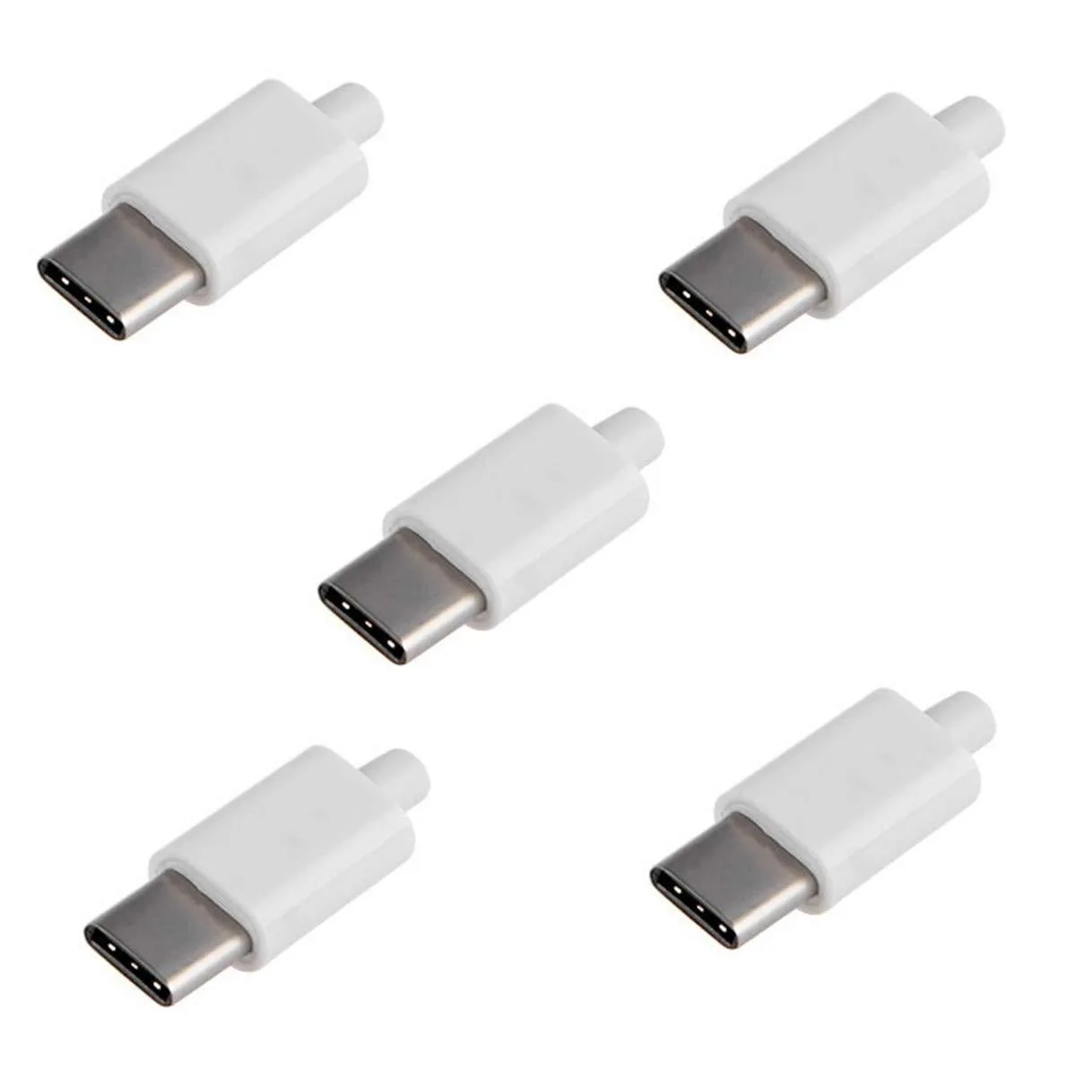 LORDWORLD LORDWORLD USB 3.1 Type-C 24-Pin Male Solder Adapter 5-Pack White Housing — product photo