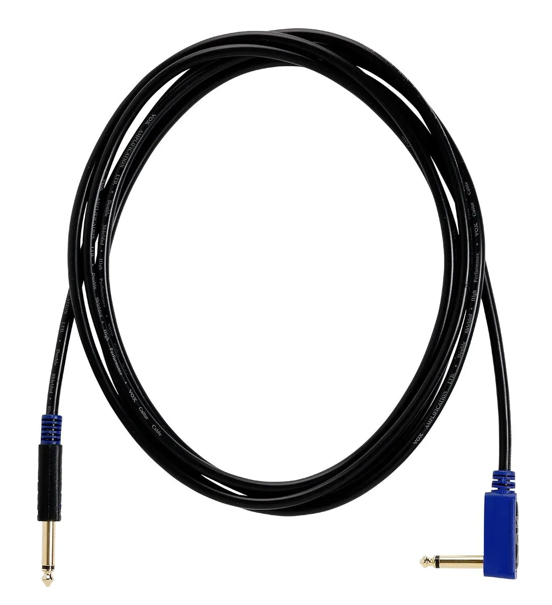 LORDWORLD LORDWORLD VGS-30 Guitar Cable 10ft Straight/Angled TS Black — product photo