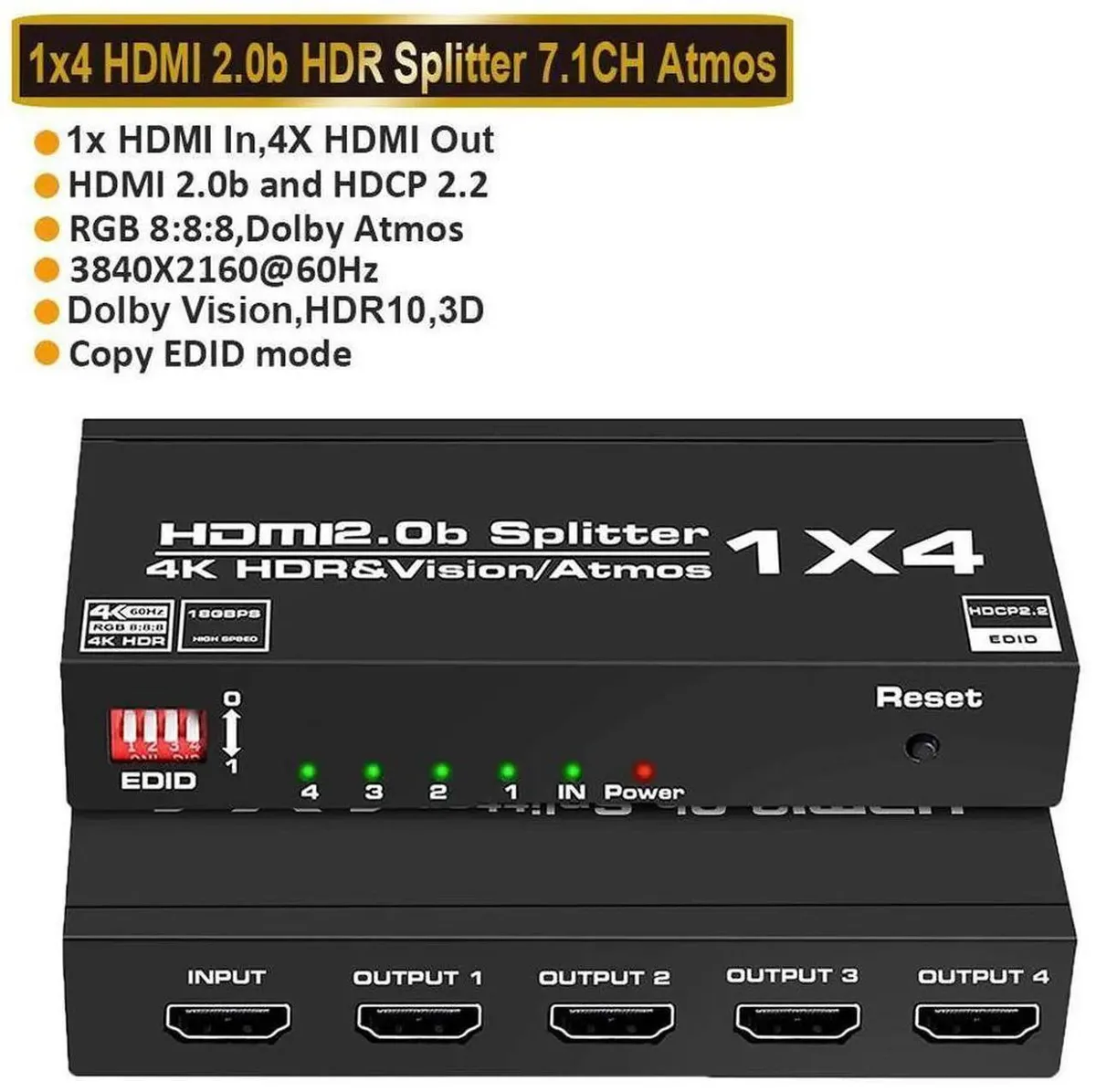 SMUGDESK SMUGDESK 4 Port HDMI 2.0 Switch Splitter 4K 60Hz — product photo