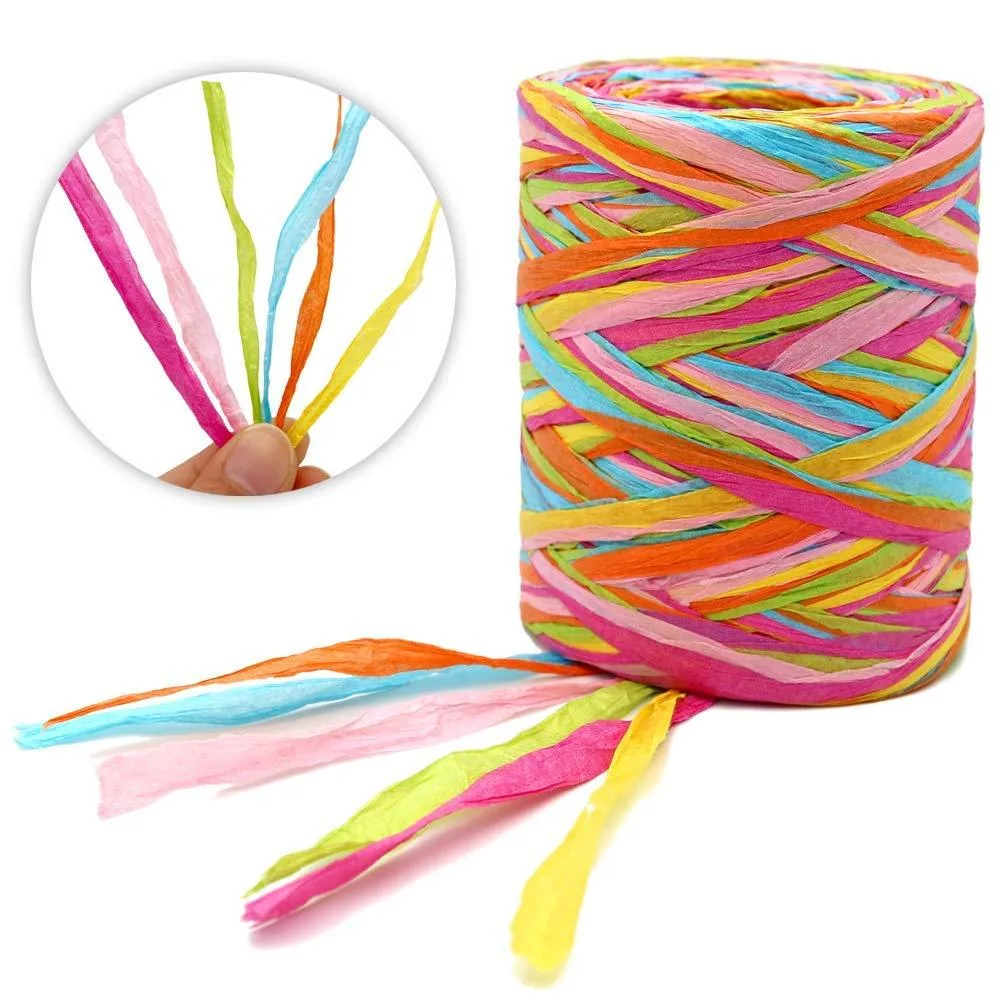  G2PLUS S01762 Raffia Paper Ribbon 262 Feet 6 Color general craft — product photo
