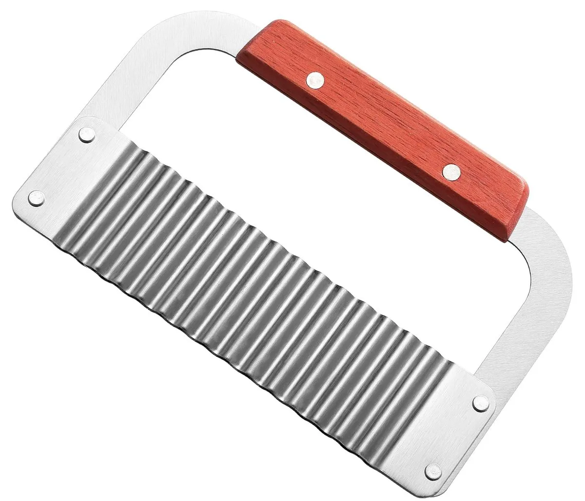  Tellshun Crinkle Cutter Stainless Steel 7.3 x 4.7 in Wooden Handle — product photo