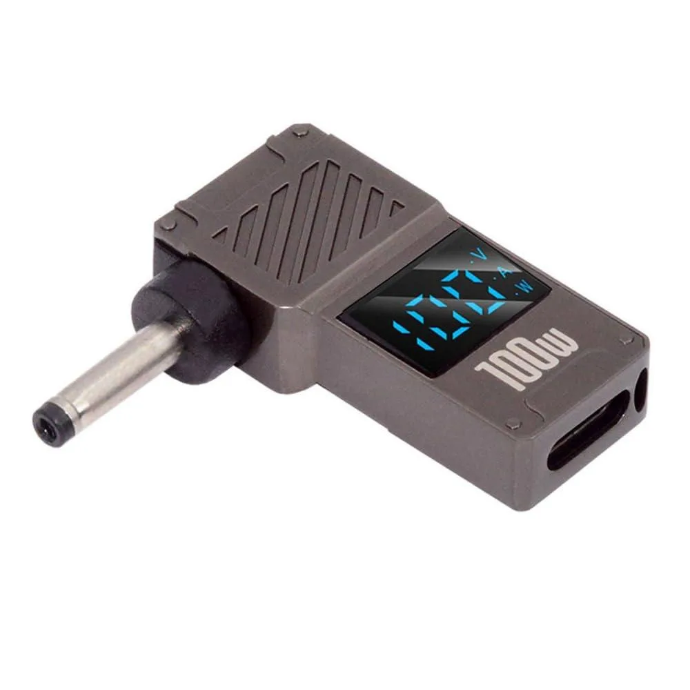 Fervit Fervit USB-C to DC 3.5×1.35mm 90° adapter with LED display 100W — product photo