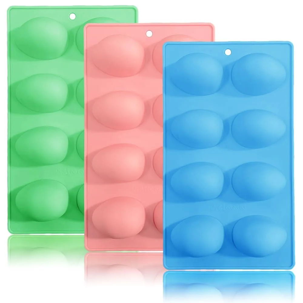 BENEKIY 3 Pack 8 Cavity Silicone Egg Molds general craft — product photo