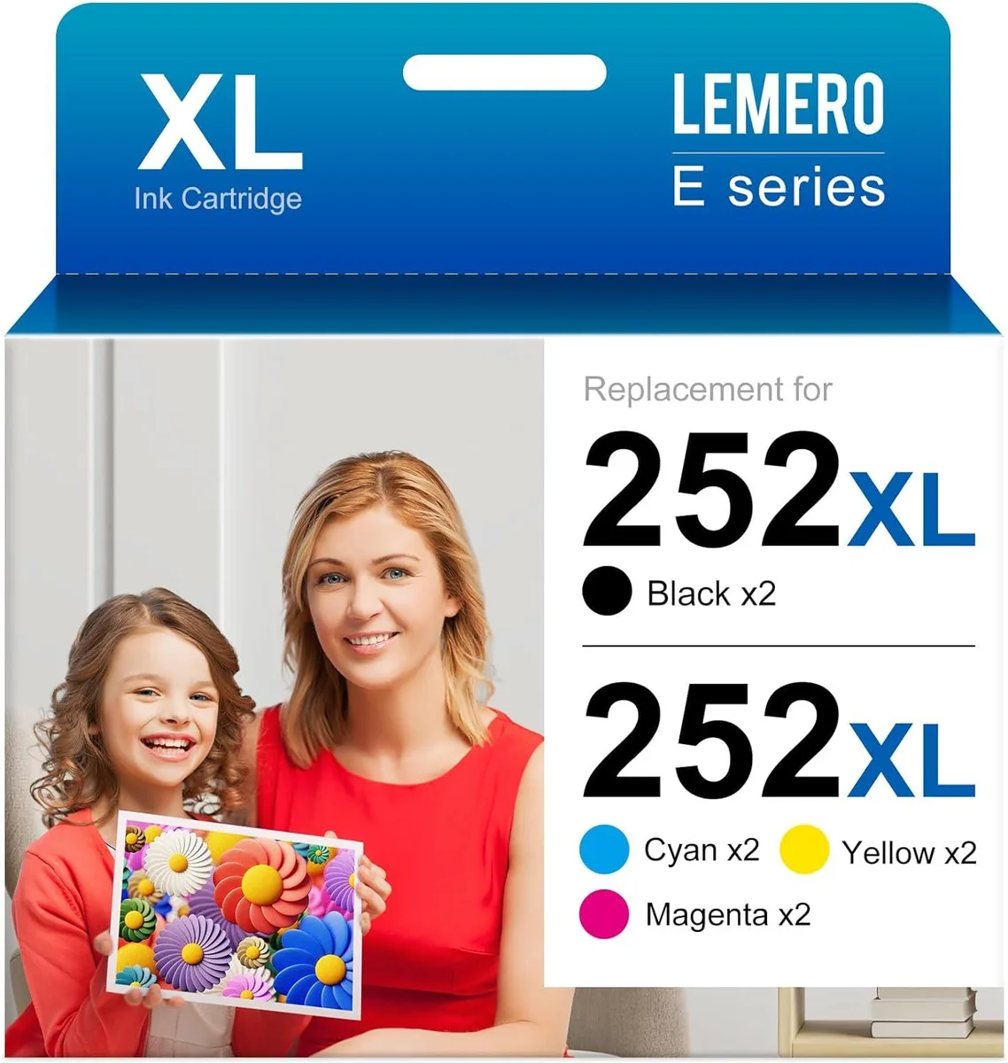 NuoTo NuoTo 252XL ink cartridge 8-pack 2 black 2 cyan 2 magenta 2 yellow — product photo