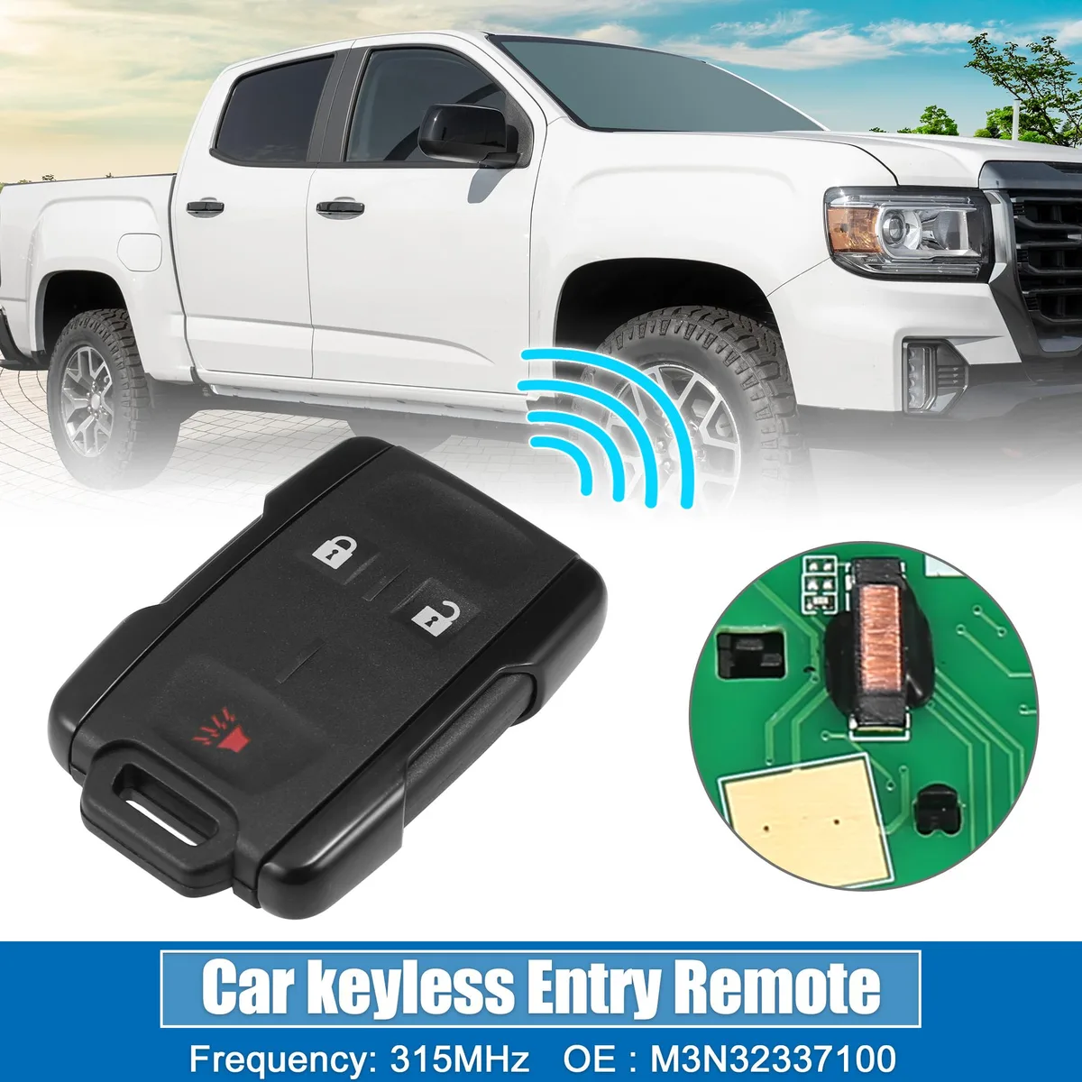 Unique-Bargains Unique-Bargains 3 Button Keyless Entry Remote M3N32337100 315MHz Chevrolet Silverado 2014-2019 — product photo