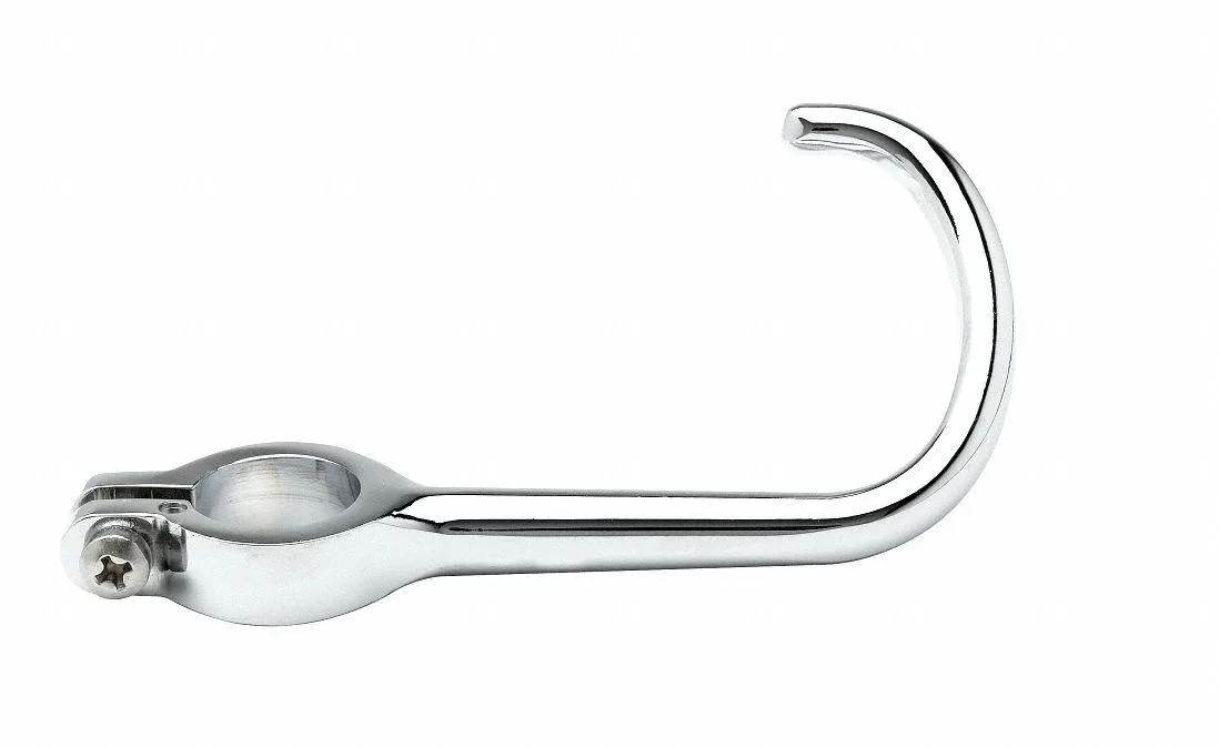 Brass pre-rinse valve hook with chrome finish