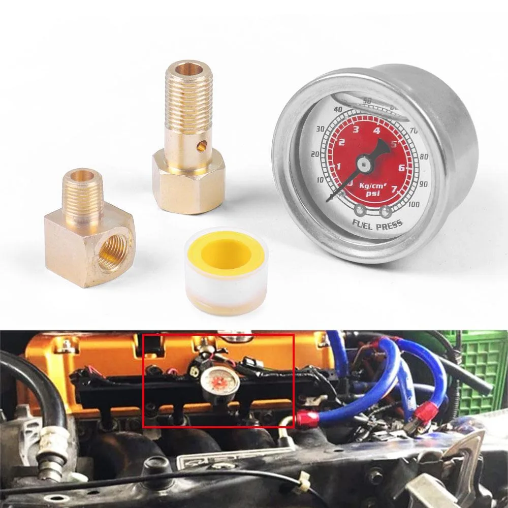 Dyno Racing Dyno Racing Fuel Pressure Gauge Red — product photo