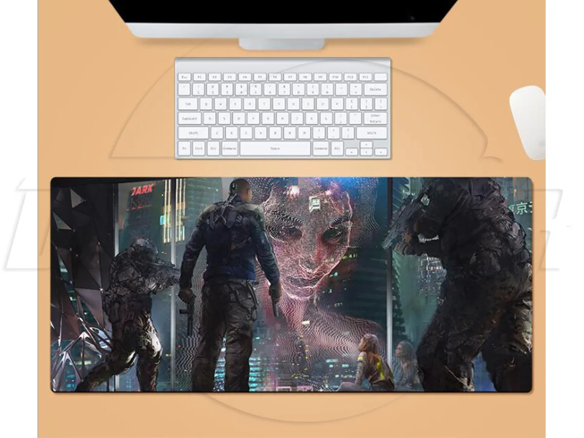 sakose sakose Cyberpunk 2077 Extended 2XL Mouse Pad 35.40" x 15.70" White — product photo