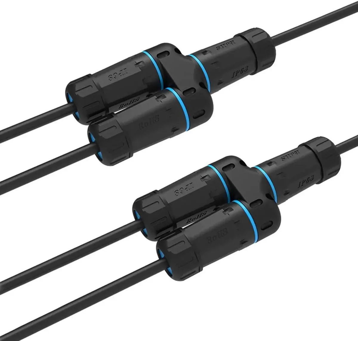 Vszerda Vszerda IP68 Waterproof RJ45 Coupler Splitter 1 in 2 Out network ethernet cable — product photo