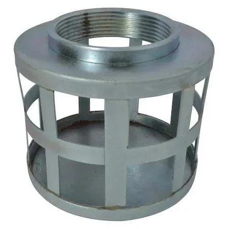 Galvanized metal strainer with threaded NPT connection