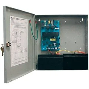 Rectangular grey steel enclosure with cam lock front