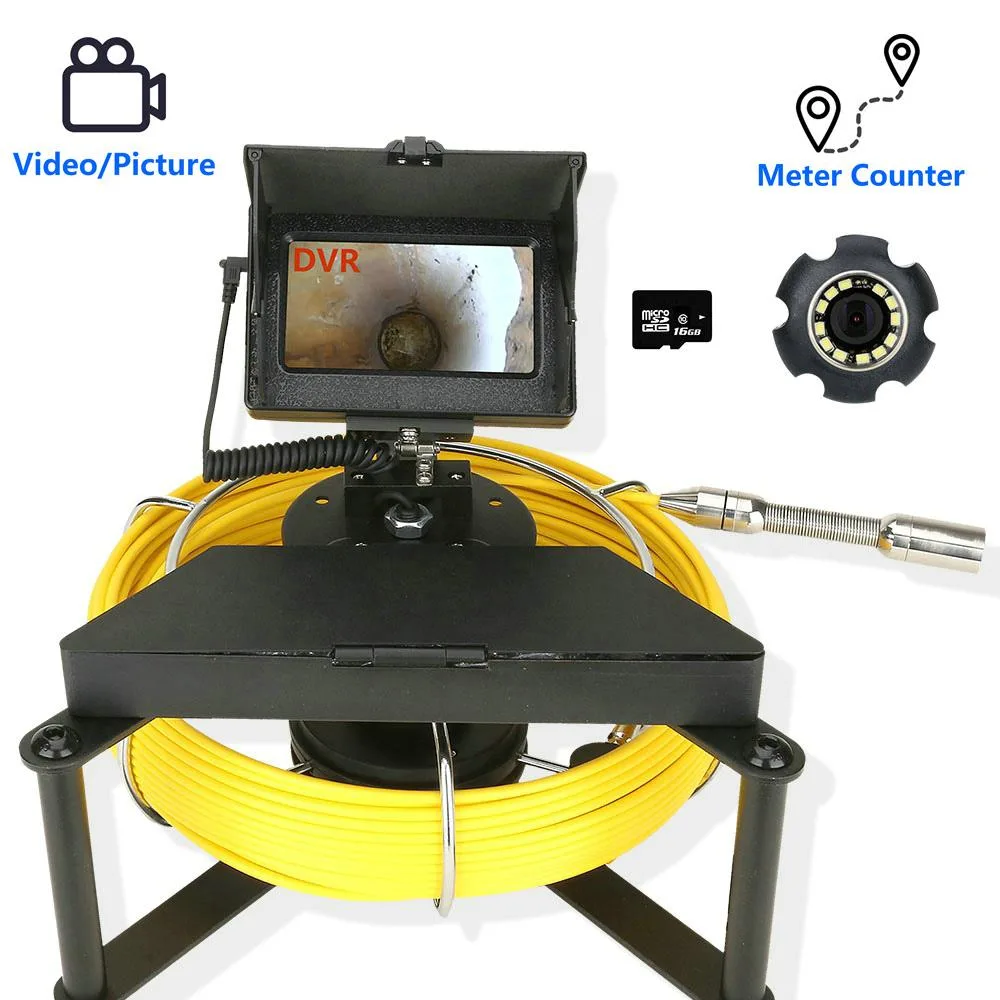 visiPower visiPower 30m/98ft 4.3" Screen Sewer Drain Inspection Camera with Meter Counter — product photo