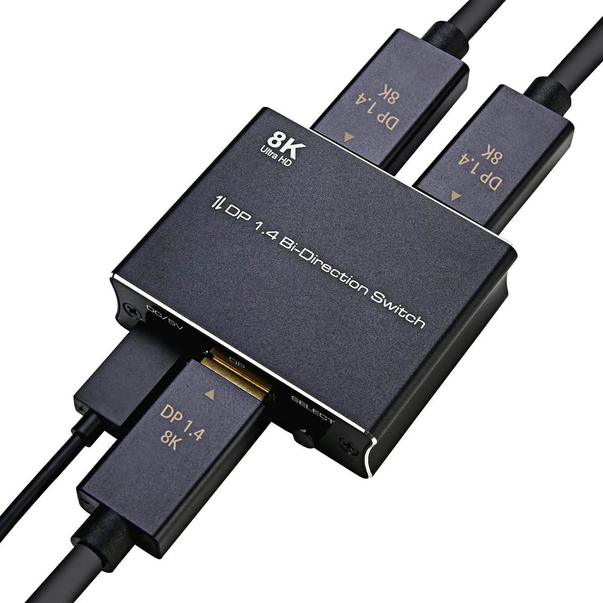 BONAEVER BONAEVER Bi-Directional DisplayPort 1.4 Video Switch 8K@30Hz 4K@120Hz 2K@144Hz Black — product photo