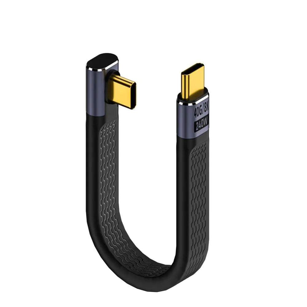 BUCIER BUCIER USB C Cable 40Gbps 240W 90 Degree 0.39ft — product photo