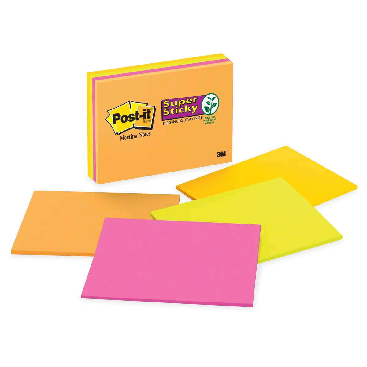 3M 3M 6845SSP Post-it Super Sticky Notes Assorted 45 Sheets — product photo