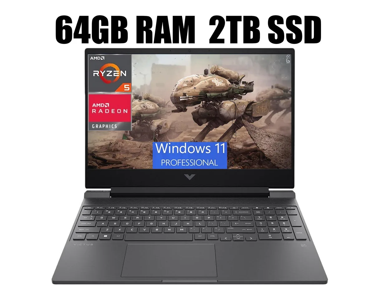 HP HP Victus 15 Raider AMD Ryzen 5 7535HS RX 6550M 64GB 2TB gaming laptop — product photo