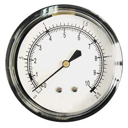 Value Brand Value Brand Low Pressure Gauge 0 to 10 psi 2 1/2 in Dial 1/4 in NPT — product photo