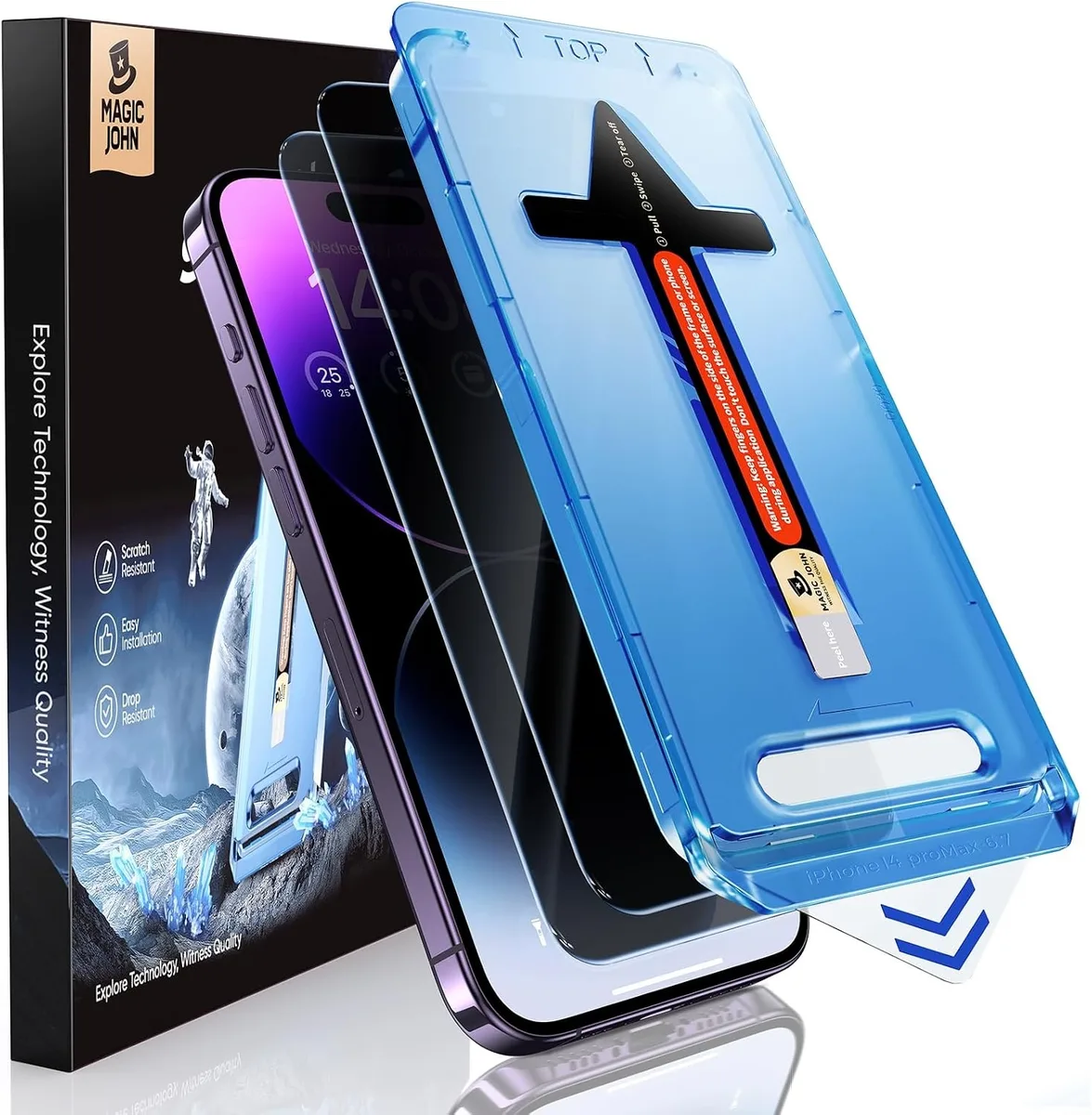 NuoTo NuoTo 2 Pack iPhone 14 Pro Max 6.7 inch Privacy Tempered Glass Screen Protector — product photo