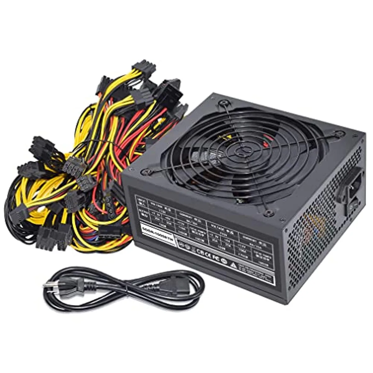 Lemincrash Lemincrash 1600 W / 1800 W ATX mining PSU 6 GPU 140 mm fan — product photo