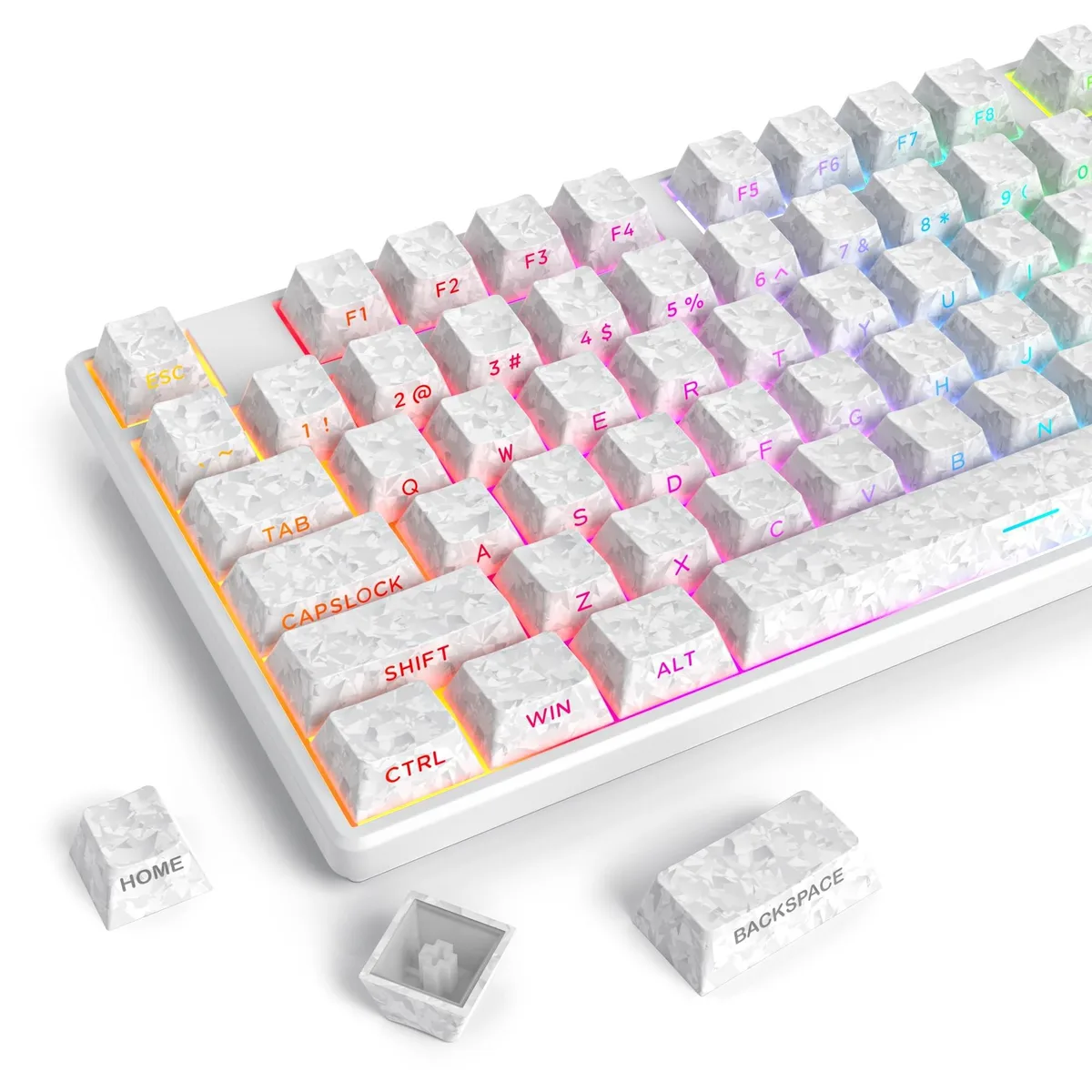 ALSEYE ALSEYE Carbon Fiber PBT Keycaps 137 Keys Cherry Profile White Texture — product photo