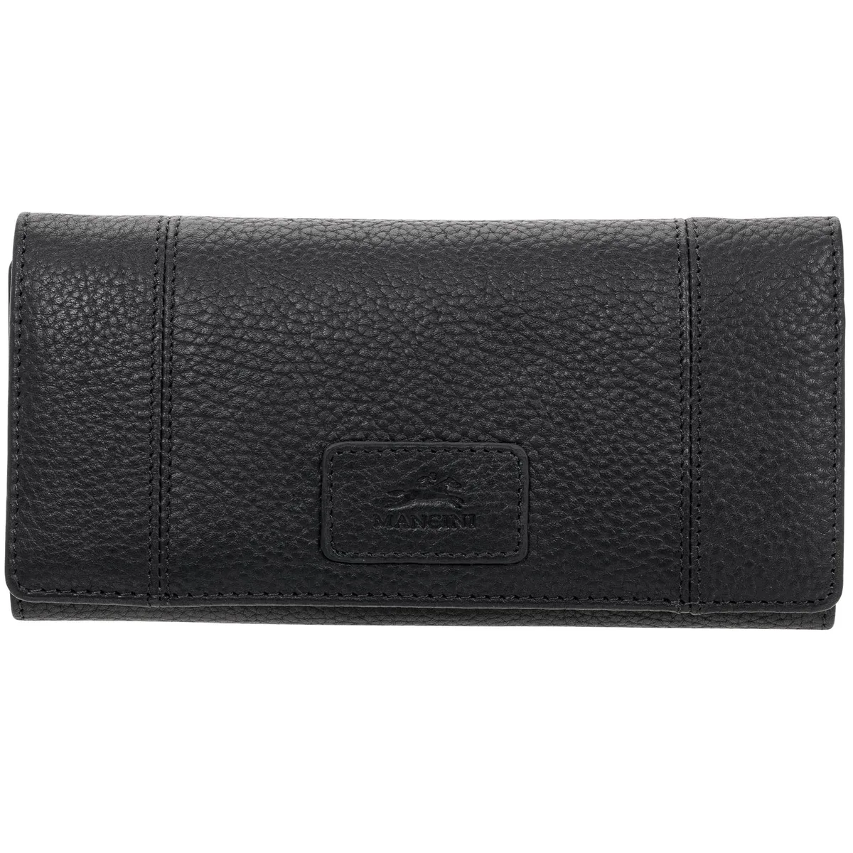 Mancini Leather Goods Mancini Leather Goods Pebbled Women's RFID Trifold Wallet Black — product photo