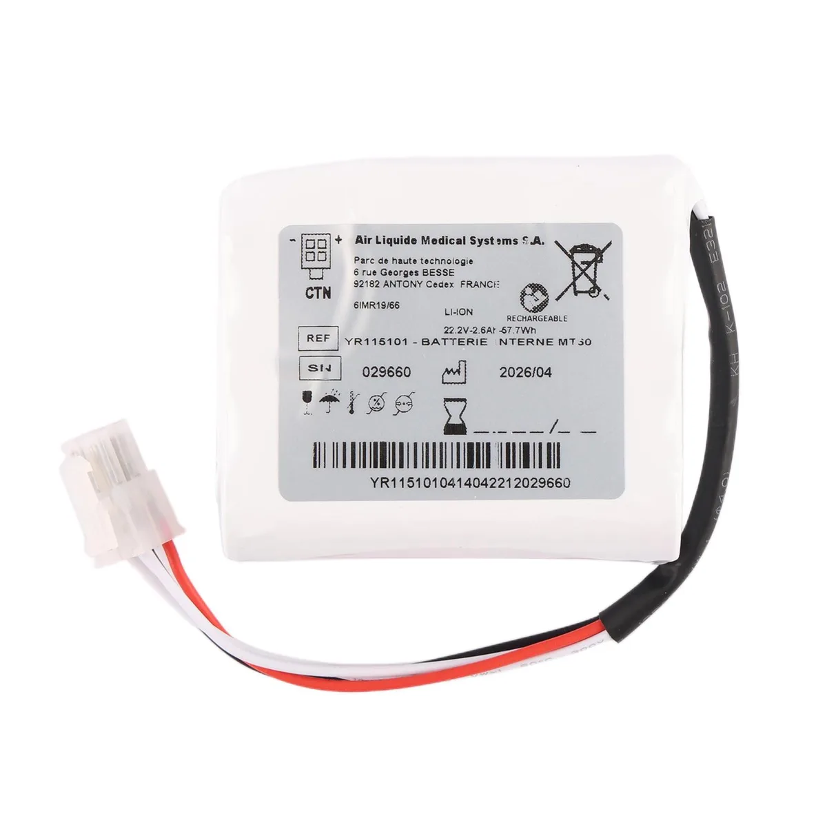 KingSener KingSener YR115101 standard battery 57.7Wh 22.2V for Air Liquide Monnal T60 — product photo