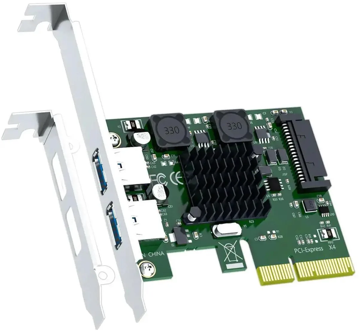SMUGDESK SMUGDESK U3142A PCIe X4 USB3.1 Gen2 Data Adapter Dual 10Gbps Type-A Ports — product photo